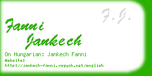 fanni jankech business card